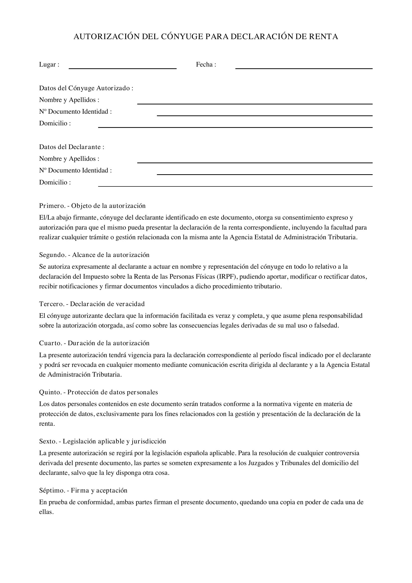 Autorizacion Conyuge Declaracion Renta