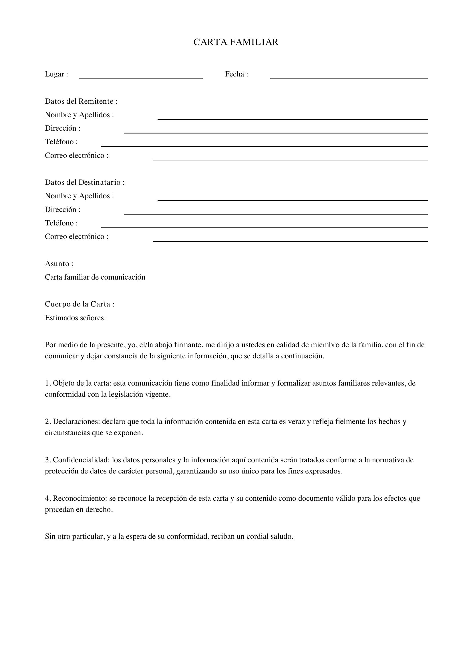Carta Familiar